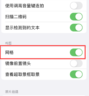 下城苹果手机维修网点分享iPhone如何开启九宫格构图功能 