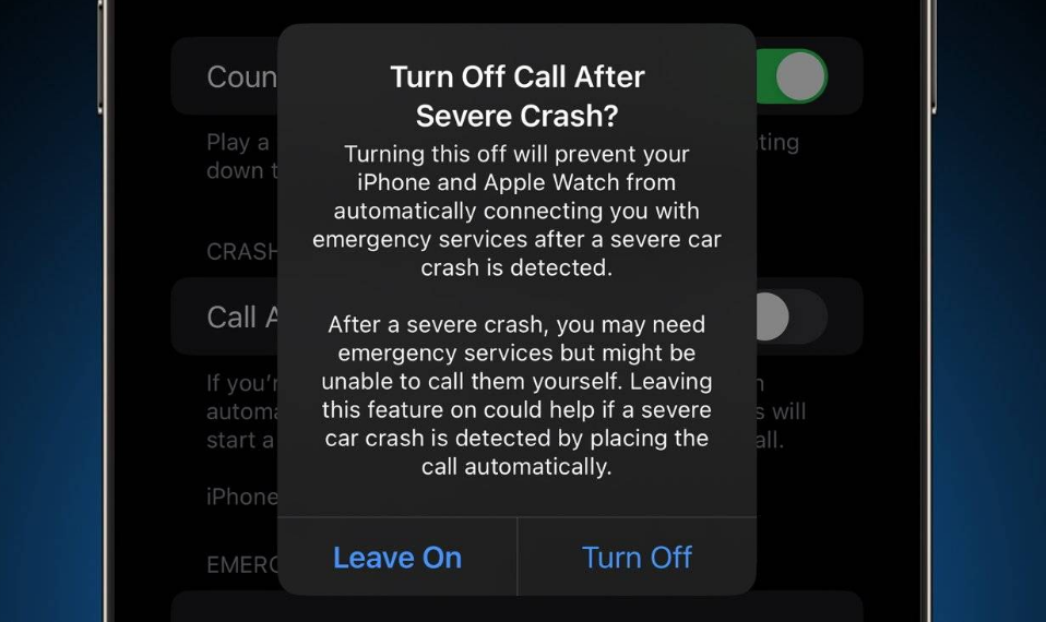 下城苹果14维修分享 iPhone 14 和 Apple Watch 上关闭崩溃检测 